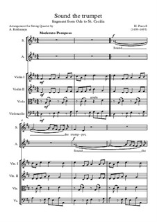 Ode to St. Cecilia, Z.328: Sound the trumpet by Henry Purcell