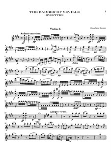 Overture: violino parte I by Gioacchino Rossini