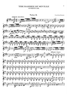 Overture: violino parte II by Gioacchino Rossini