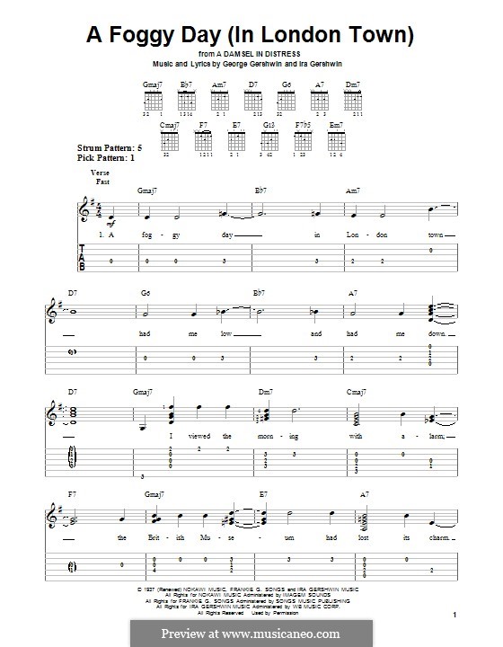 A Foggy Day (In London Town): Para guitarra com guia by George Gershwin