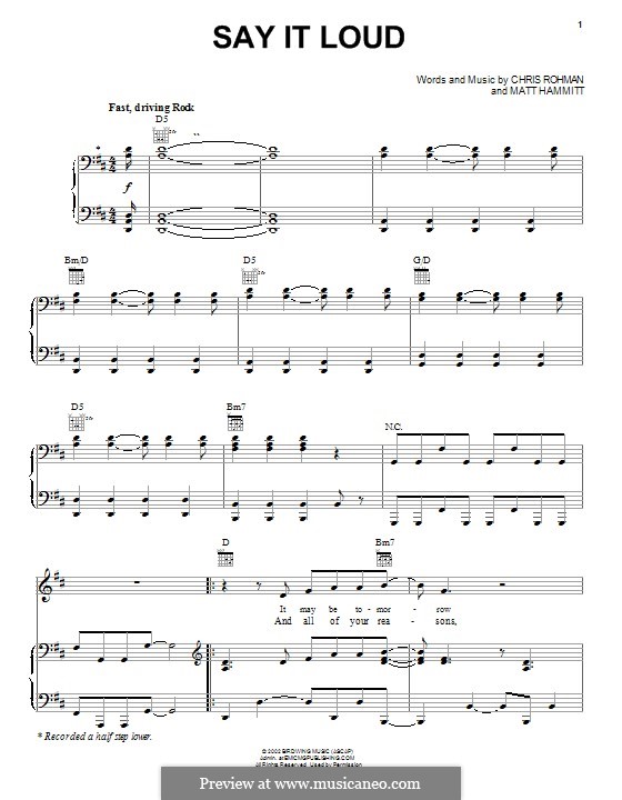 Say It Loud (Sanctus Real) por C. Rohman, M. Hammitt em músicaNeo