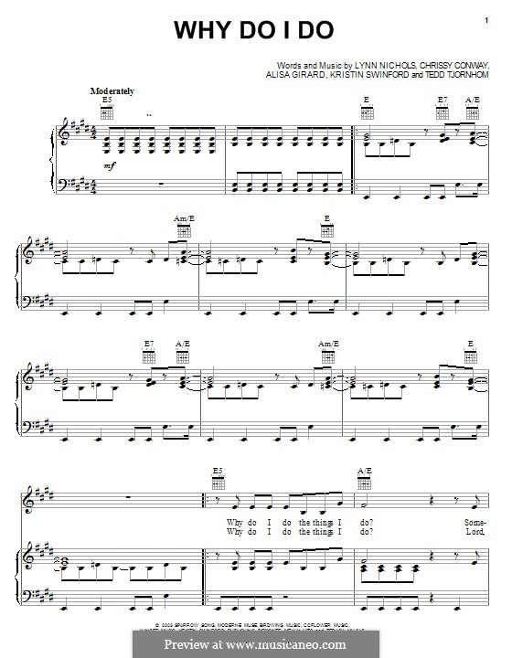 Why Do I Do (Jump5): Para vocais e piano (ou Guitarra) by Chrissy Conway, Tedd Tjornhom, Lynn Nichols, Alisa Girard, Kristin Swinford