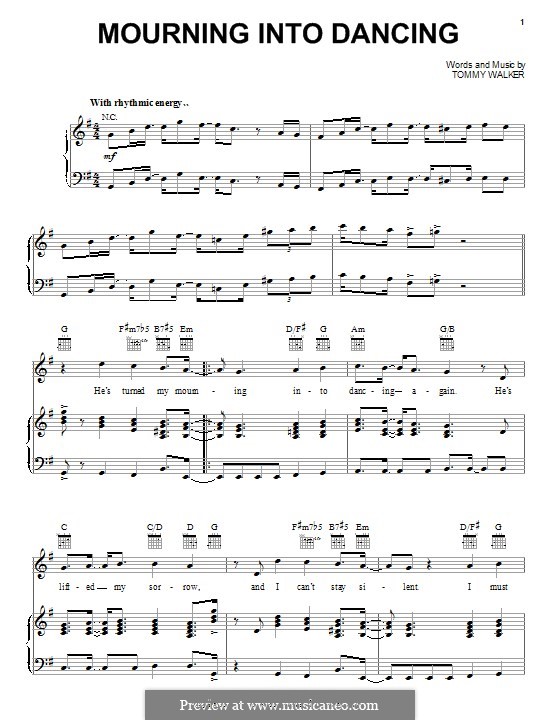 Mourning Into Dancing: Para vocais e piano (ou Guitarra) by Tommy Walker