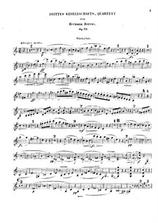 Gesellschaftsquartett Nr.3, Op.72: Violinstimme by Johann Hermann Berens