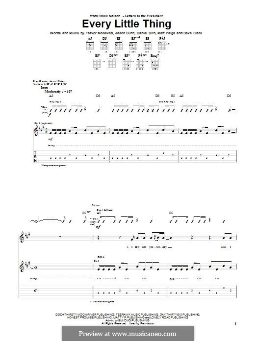 Every Little Thing (Hawk Nelson): Para guitarra com guia by Dave Clark, Trevor McNevan, Daniel Biro, Jason Dunn, Matt Paige