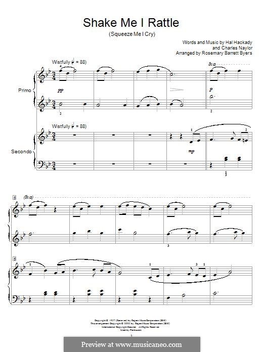 Shake Me I Rattle (Squeeze Me I Cry): Para Piano by Hal Hackady, Charles Naylor