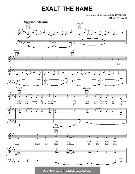 Exalt the Name (Sandi Patty): Para vocais e piano (ou Guitarra) by Margaret Becker, Mark Hauth