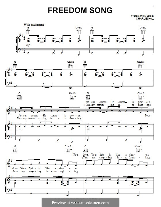 Freedom Song (Passion Band): Para vocais e piano (ou Guitarra) by Charlie Hall