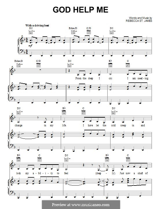 God Help Me: Para vocais e piano (ou Guitarra) by Rebecca St. James