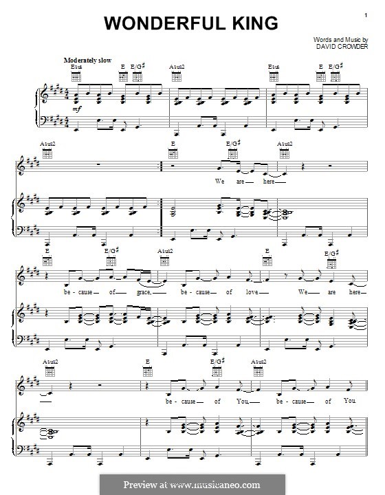Wonderful King (David Crowder Band): Para vocais e piano (ou Guitarra) by David Crowder