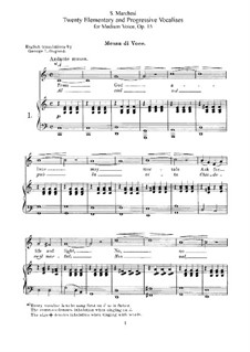 Twenty Elementary and Progressive Vocalises, Op.15: para voz media e piano by Salvatore Marchesi