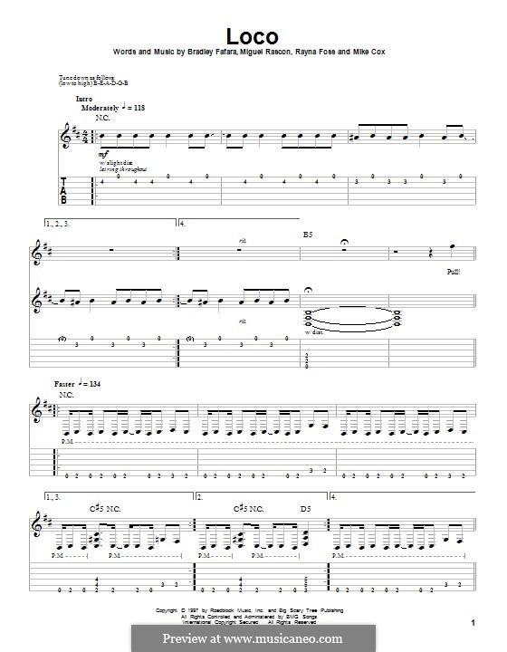 Loco (Coal Chamber): Para guitarra com guia by Bradley Fafara, Miguel Rascon, Mike Cox, Rayna Foss