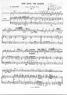 God Save the Queen for Violin and Piano, Op.9: partitura by Niccolò Paganini
