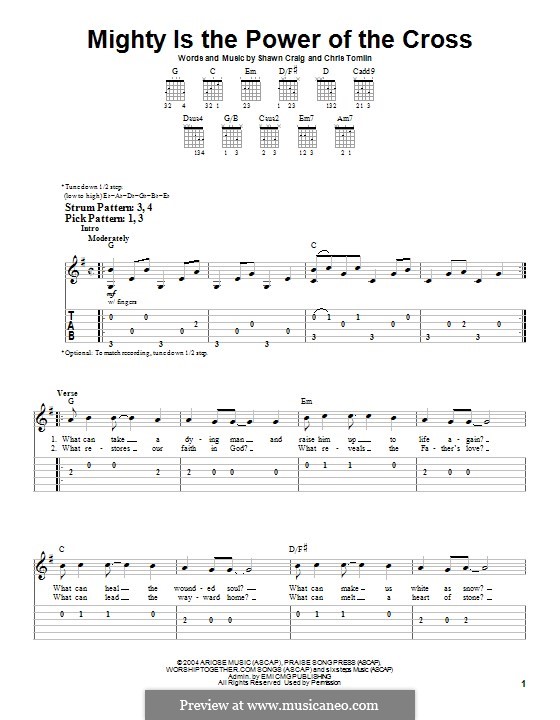 Mighty is the Power of the Cross: Para guitarra com guia by Chris Tomlin, Shawn Craig