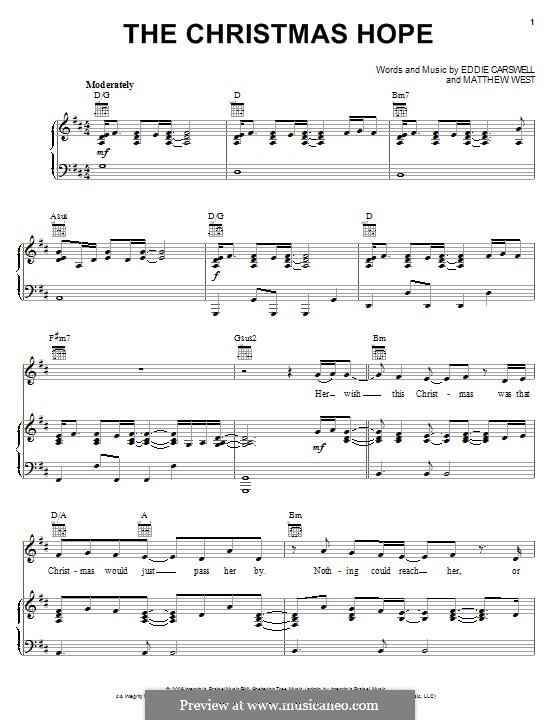 The Christmas Hope (NewSong): Para vocais e piano (ou Guitarra) by Eddie Carswell, Matthew West