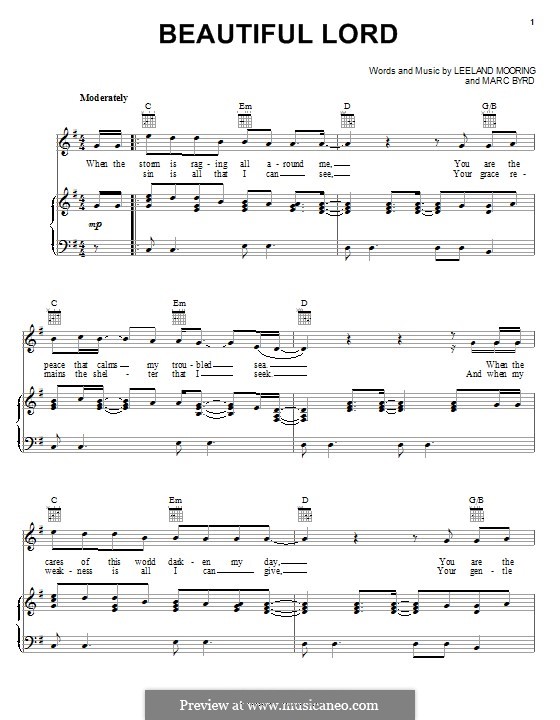 Beautiful Lord (Leeland): Para vocais e piano (ou Guitarra) by Leeland Mooring, Marc Byrd