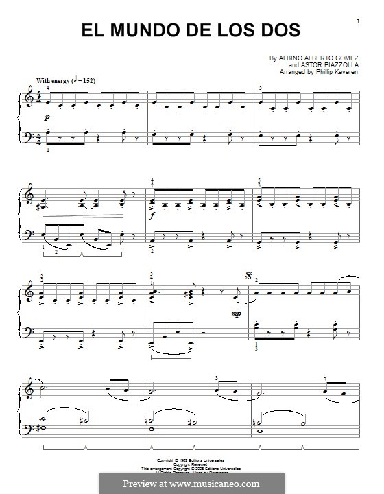 El mundo de los dos: Para Piano by Astor Piazzolla