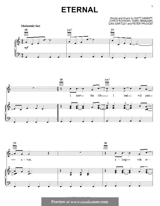 Eternal (Sanctus Real): Para vocais e piano (ou Guitarra) by Chris Rohman, Matt Hammitt, Mark Graalman, Dan Gartley, Peter Prevost