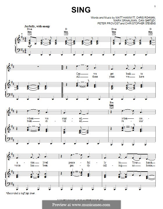 Sing (Sanctus Real) por C. Rohman, M. Hammitt, C. Stevens, M. Graalman ...