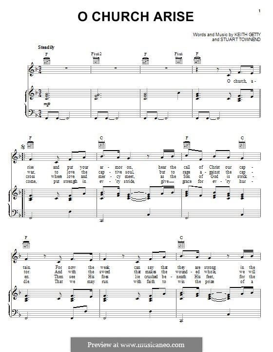 O Church, Arise (Arise, Shine): Para vocais e piano (ou Guitarra) by Keith Getty, Stuart Townend