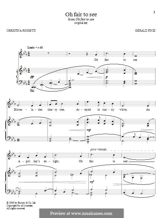 Oh Fair To See: Para vocais e piano by Gerald Finzi
