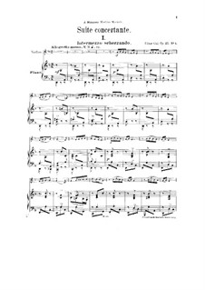 Concert Suite for Violin and Orchestra, Op.25: versão para violino e piano  - gravação, parte by César Cui