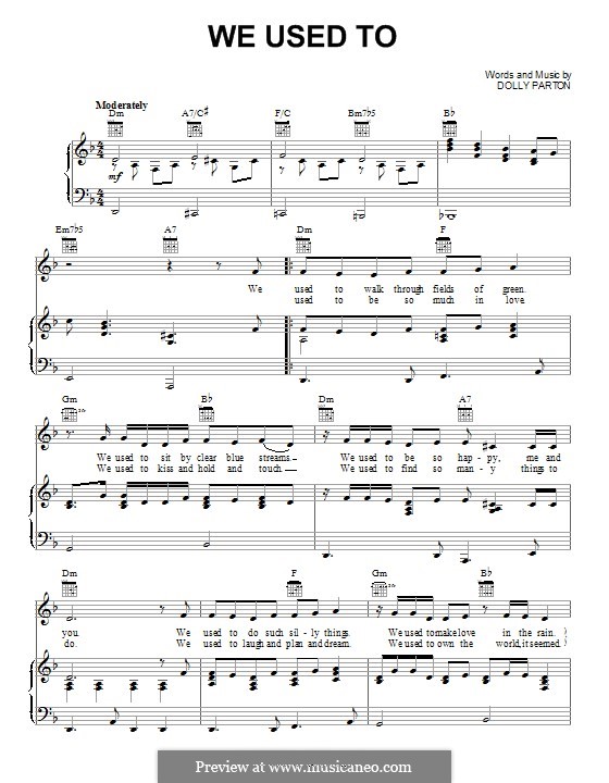 We Used To: Para vocais e piano (ou Guitarra) by Dolly Parton