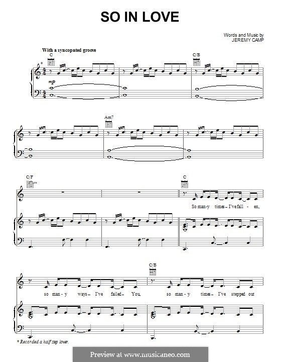 So in Love: Para vocais e piano (ou Guitarra) by Jeremy Camp