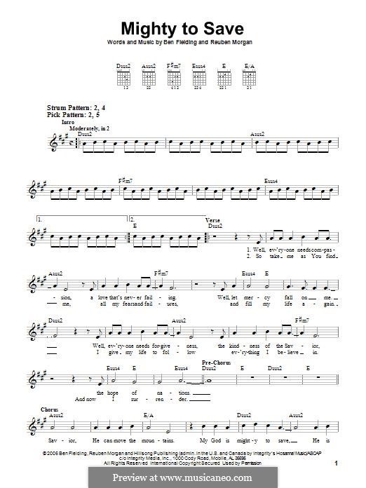 Mighty to Save (Hillsong UNITED): Para guitarra com guia by Ben Fielding, Reuben Morgan
