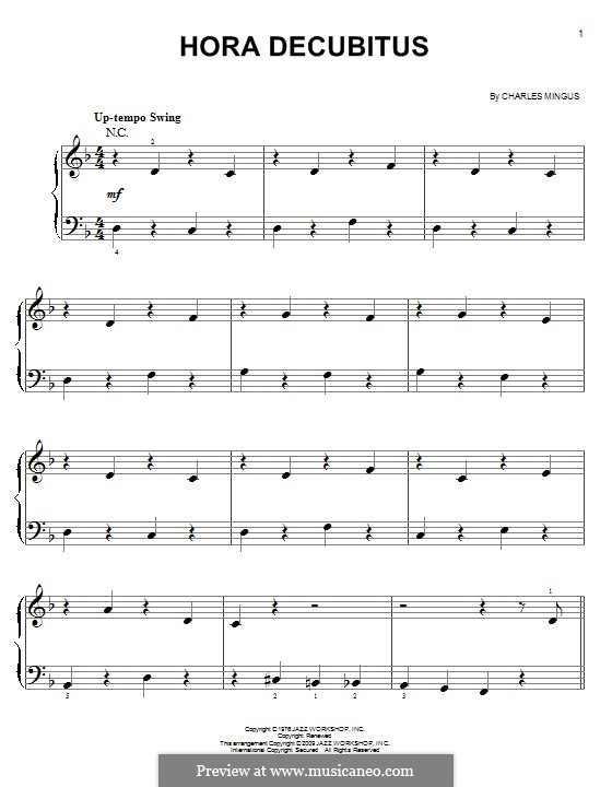 Hora Decubitus: Para Piano by Charles Mingus