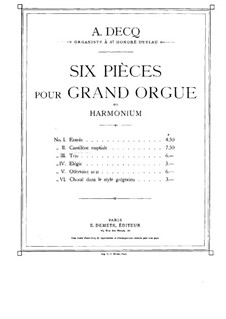 Six Pieces for Organ: No.2 Cantilena by Adhemar Decq