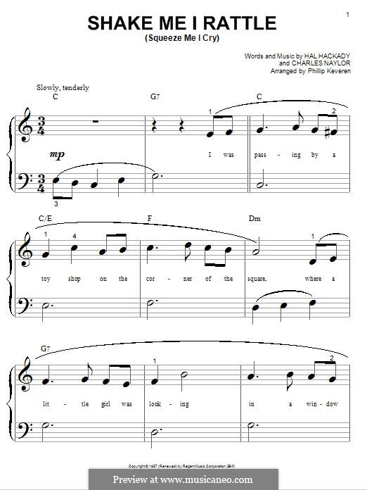 Shake Me I Rattle (Squeeze Me I Cry): Para Piano by Hal Hackady, Charles Naylor