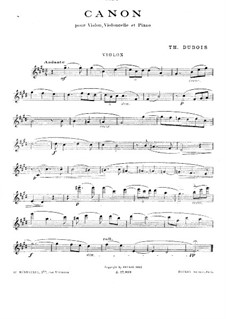 Canon for Piano Trio: parte do violino by Théodore Dubois