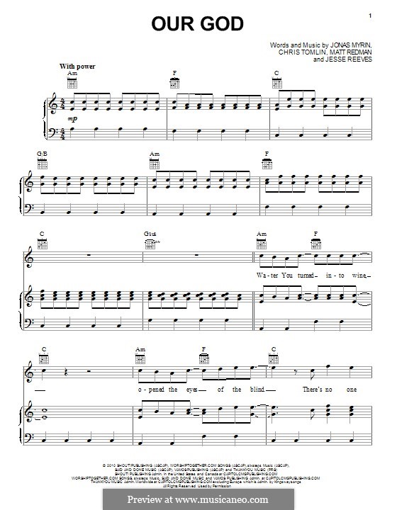 Our God: Para vocais e piano (ou Guitarra) by Chris Tomlin, Jesse Reeves, Jonas Myrin, Matt Redman