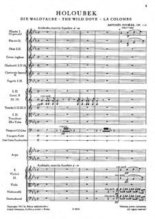 Holoubek (The Wild Dove), B.198 Op.110: Partitura completa by Antonín Dvořák