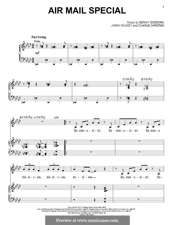 Air Mail Special (Benny Goodman & His Orchestra): Para vocais e piano by Benny Goodman, Charlie Christian, Jimmy Mundy