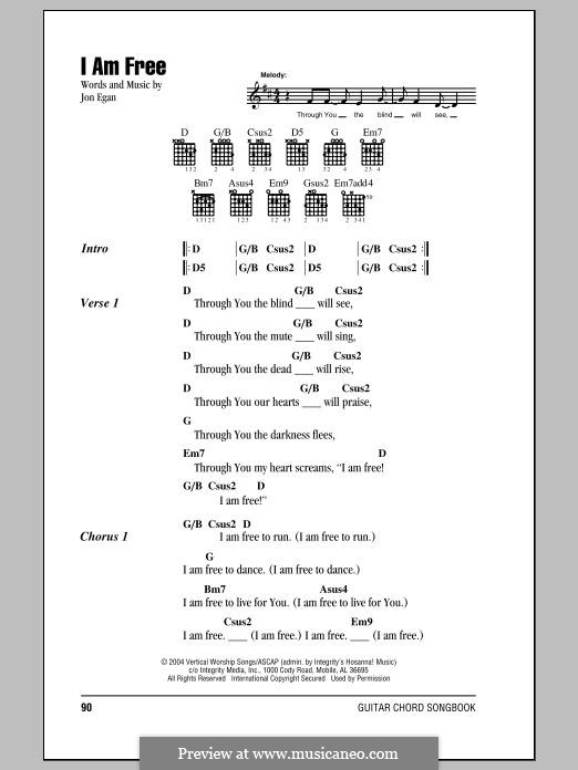 I am Free (Newsboys): melodia by Jon Egan