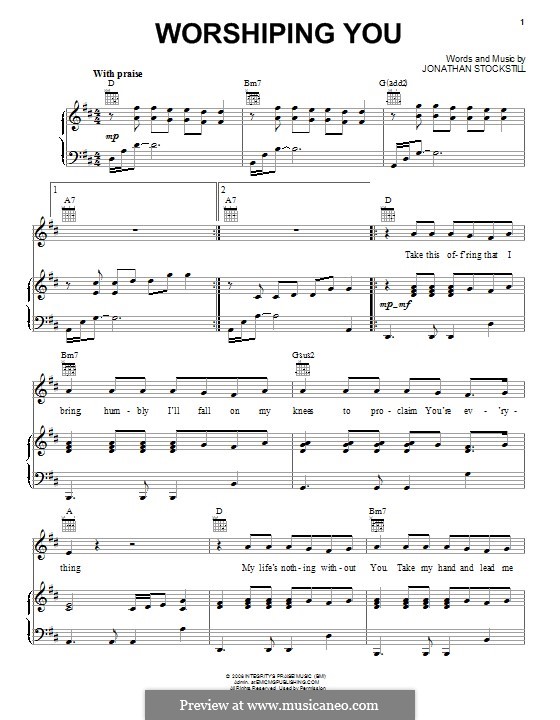 Worshiping You: Para vocais e piano (ou Guitarra) by Jonathan Stockstill