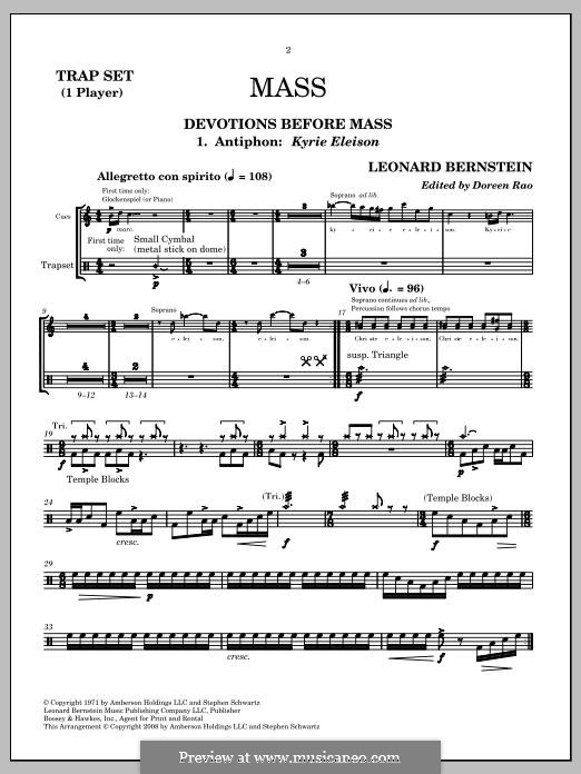Mass: Drum set by Leonard Bernstein