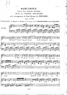 Barcarole for Voice and Piano: Barcarole for Voice and Piano by Giovanni Battista Perucchini