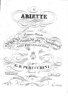 Six Ariettas, Op.4: Six Ariettas by Giovanni Battista Perucchini