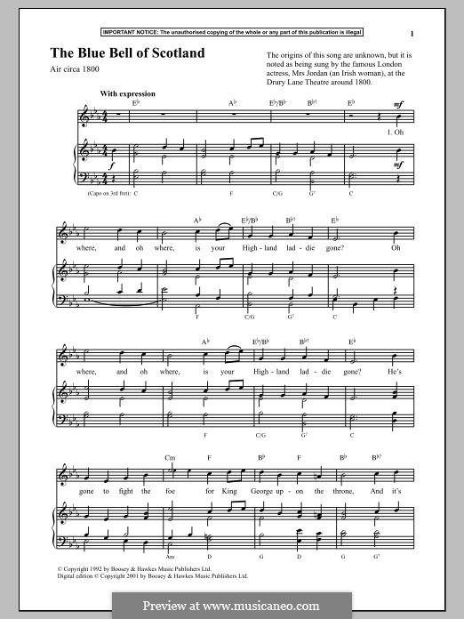 The Blue Bells of Scotland: Para vocais e piano by folklore