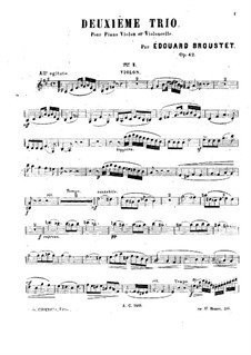 Piano Trio No.2 in A Major, Op.42: parte do violino by Édouard Broustet