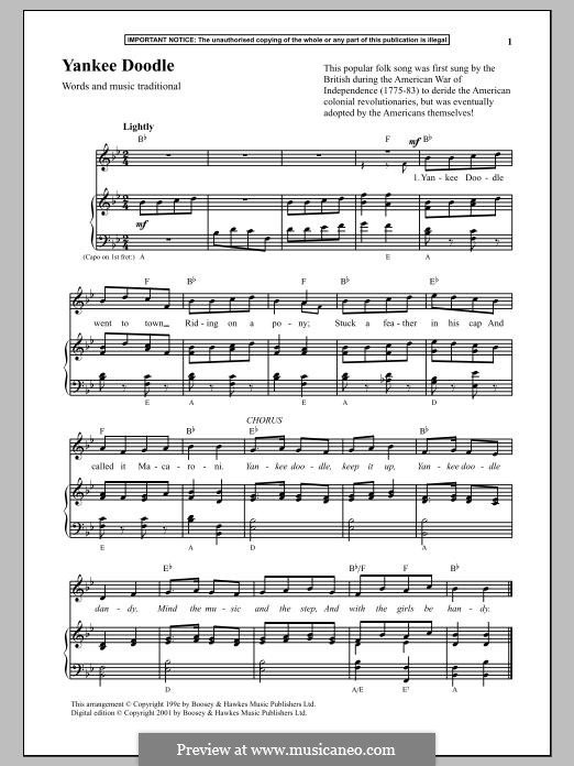 Yankee Doodle: Para vocais e piano by folklore