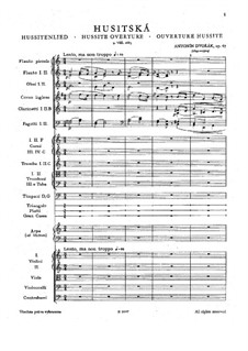 Husitská (Hussite), B.132 Op.67: partitura completa by Antonín Dvořák