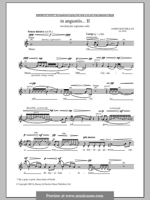 In Angustiis: For soprano by James MacMillan
