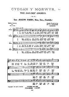 Cydgan y Morwyr (The Sailors' Chorus), Op.20: Cydgan y Morwyr (The Sailors' Chorus) by Joseph Parry