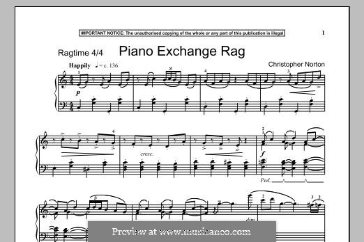 Piano Exchange Rag: Para Piano by Christopher Norton