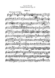 Concerto for Violin and Orchestra in A Minor, B.108 Op.53: parte de oboes by Antonín Dvořák