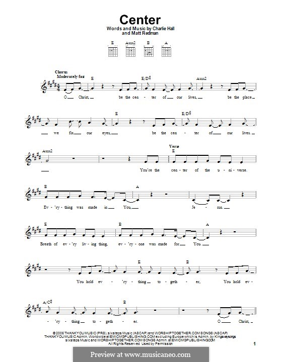 Center: Para guitarra com guia by Matt Redman